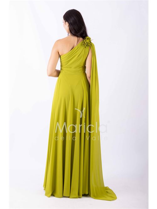 abito lungo fiore chiffon MARICLA ELEGANCE | FI7401LIME